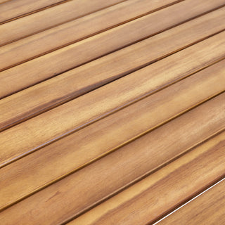 Sunvega Gray Acacia Wood Outdoor Square Table with Toothpick Leg Design