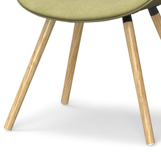 Sunvega Acid Green Mid Century Modern Bentwood Dining Chair with Light Brown Frame