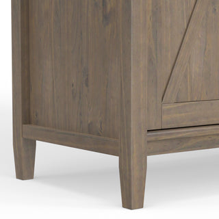 Sunvega Smoky Brown Solid Wood Sideboard with Wine Storage and Drawers