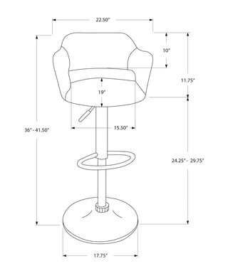 Sunvega Adjustable Swivel Bar Stool with White Metal Base and Leather Look Fabric