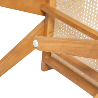 Sunvega Natural Rattan Dining Chairs with Perforated Design Set of 2 for Living Room