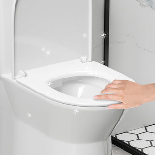 Sunvega One-Piece Toilet with Rimless Siphon Flush and Soft Closing Seat ADA Height