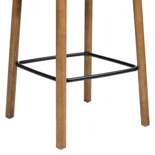 Sunvega 26.5 Inch Modern Minimalist Low Back Wood Counter Stool in Dark Brown Walnut