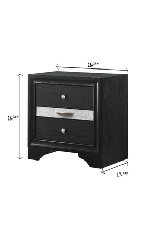 Sunvega Modern Luxury Glam 1pc Nightstand End Table with Pullout Jeweler Tray