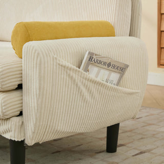 Sunvega Multiform Sofa with USB Charger Adjustable Backrest and Velvet Upholstery