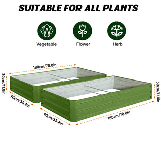 Sunvega 2 Pack Metal Raised Garden Bed Kit for Vegetables Flowers and Herbs