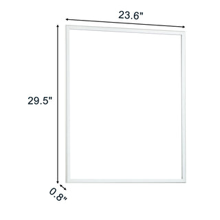 Sunvega 32-inch Aluminum Silver Bathroom Mirror with Durable Frame and Sleek Finish