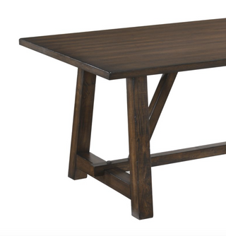 Sunvega Kaelyn Dark Oak Finish Rectangular Dining Table with Trestle Base