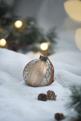 Sunvega Glass Glitter Painted Christmas Ball Ornaments Set of 12 for Holiday Decor