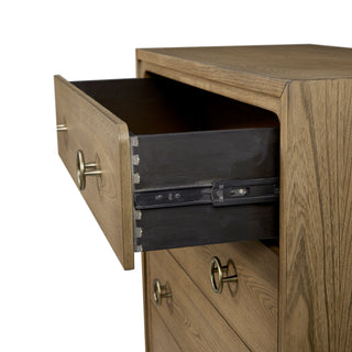 Sunvega 5 Drawer Dresser in Softer Modern Latte Finish with Elm Veneers