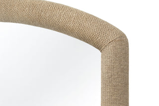 Sunvega Coastal Rope Wrapped Arched Mirror with Textured Frame for Beach House