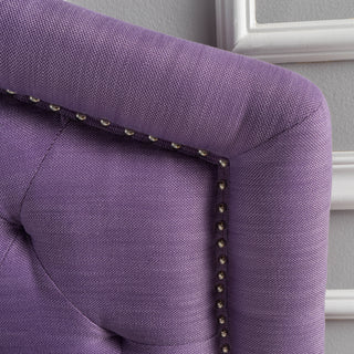 Sunvega Queen Size Upholstered Headboard with Tufted Diamond Stitch and Nailhead Trim