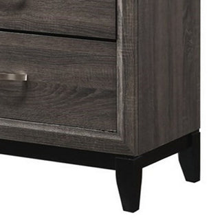 Sunvega Transitional Style 6 Drawer Dresser with Metal Pulls and Black Legs