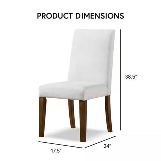 Sunvega Rustic Brown and White 2pc Side Chair with Upholstered Seat and Back