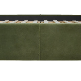 Sunvega Retro Modern Wavy Headboard Platform Bed with Upholstered Frame in Antique White