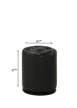 Sunvega Black Contemporary Upholstered Vanity Stool with Button Tufted Seat