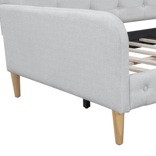 Sunvega Modern Upholstered Daybed with Solid Wood Frame and Linen Fabric