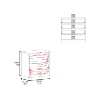Sunvega Modern Gray and Oak 3 Drawer Dresser with Open Shelf for Bedroom