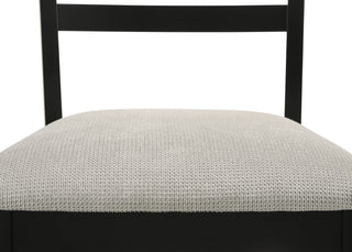 Sunvega Contemporary Ladder Back Dining Chairs with Gray Upholstered Seat Set of 2