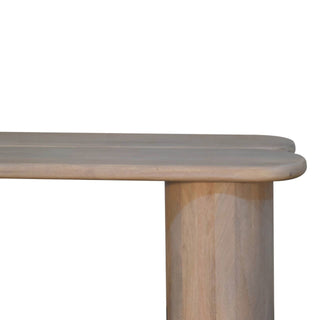 Sunvega Solid Mango Wood Twin Plank Bench with Minimalist Design and Unique Grain