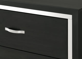 Sunvega Modern Luxury Nightstand with Sleek Metal Handles and Two Storage Drawers