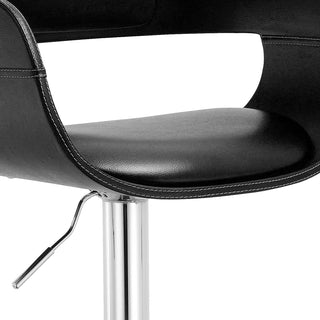 Sunvega Hydraulic Swivel Adjustable PU Leather Barstool for Breakfast Bars
