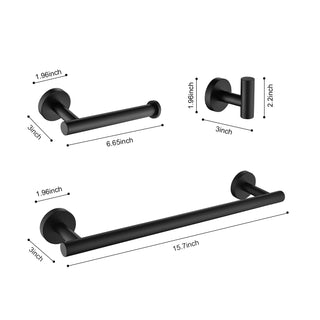Sunvega 3-Pieces Modern Bathroom Hardware Set with Hidden Mounting Holes