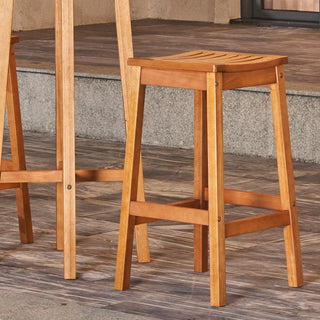 Sunvega Honey Eucalyptus Wooden Outdoor Dining Stool with Weather Resistant Finish