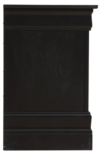 Sunvega Elegant Black Nightstand With Two Drawers And Durable Solid Frame