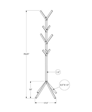 Sunvega Modern Industrial 4-Tier Metal Coat Rack with 8 Hanging Hooks