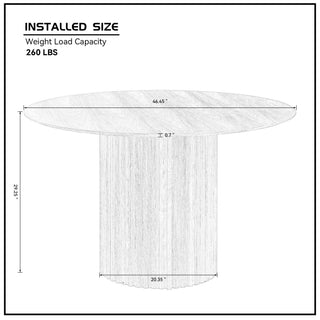 Sunvega MDF Round Dining Table Mid Century Modern Oak Kitchen Table