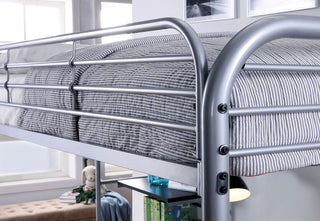 Sunvega Contemporary Full Metal Twin Loft Bed with Workstation and Guard Rails