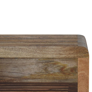 Sunvega Hand Crafted Solid Mango Wood Wall Mounted Bedside with 2 Drawers