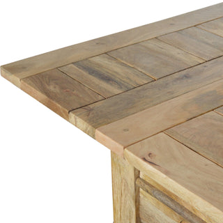 Sunvega Solid Mango Wood Granary Extension Dining Table with Hand-Turned Legs