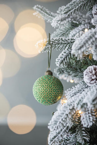 Sunvega Glass Glitter Painted Christmas Ball Ornaments Set of 12 for Holiday Decor