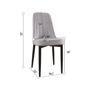 Sunvega Modern PU Leather Dining Chairs with Thick Soft Cushions and Black Metal Legs