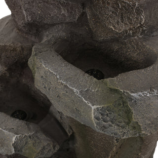 Sunvega 4 Tier Outdoor Fountain with LED Lights for Garden Patio Waterfall