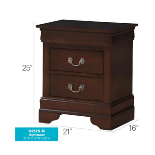 Sunvega Traditional Style Nightstand with Carved Bases and Dovetailed Drawers