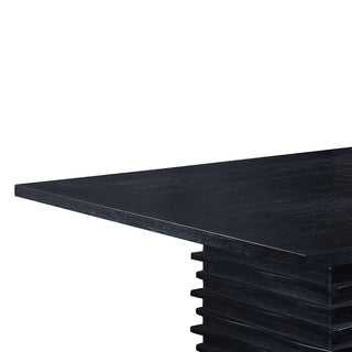 Sunvega Contemporary Square Pedestal Counter-Height Dining Table in Deep Black