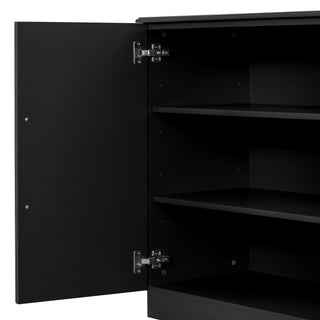 Sunvega Sideboard Buffet Cabinet with Adjustable Shelves and Silver Handles for Kitchen Dining Room