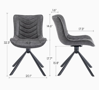 Sunvega Mid-Century Modern Tufted Diamond Pattern Upholstered Swivel Dining Chair