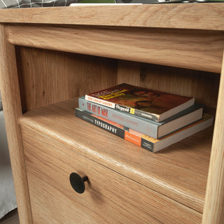 Sunvega Modern Brown Nightstand with Spacious Top and Drawer Storage