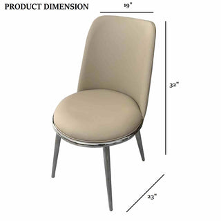 Sunvega Contemporary 2pc Side Chair with Silver Taupe Finish and Fabric Seat