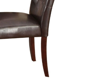 Sunvega Espresso Synthetic Leather & Walnut Finish Parson Style Side Chair Set of 2