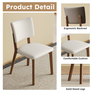 Sunvega Mid-Century Modern Ash Wood Dining Chairs Set of 2 for Kitchen and Living Room