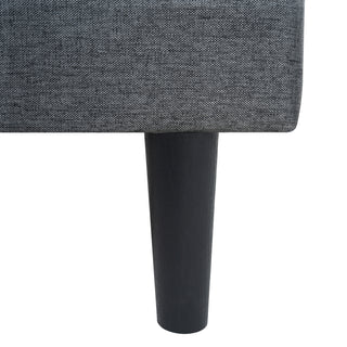 Sunvega Modern Upholstered Platform Bed Frame with Button Tufted Linen Headboard