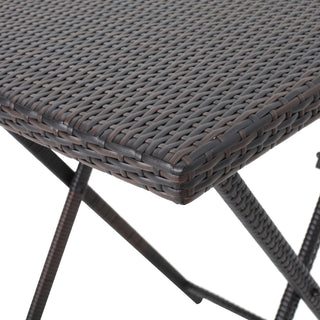 Sunvega Folding Outdoor Bar Table with Powder-Coated Iron Frame and Wicker
