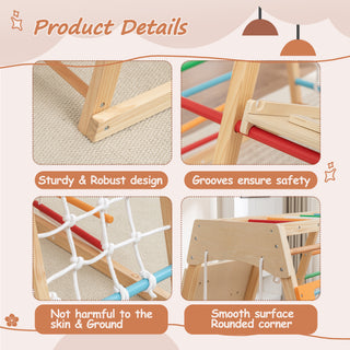 Sunvega 2-in-1 Slide and Climb Set with Monkey Bars Swing Net Rocks