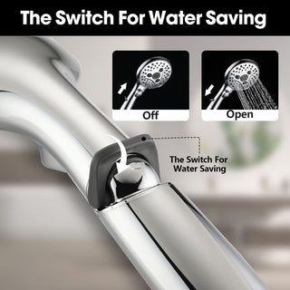 Sunvega Lift-Up Diverter Bathtub Faucet with 6 Settings Handheld Shower in Chrome