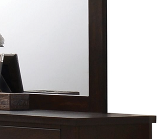 Sunvega Mahogany Finish Rectangular Mirror with Sturdy Wooden Frame for Any Room